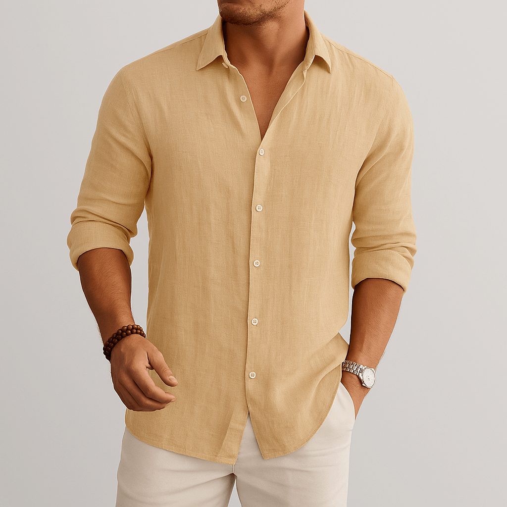 Camisa de Lino Blanca Hombre - Montserrat