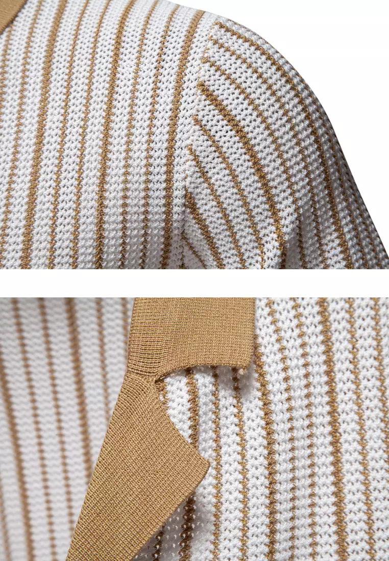 Playera Polo Hombre Casual Manga Corta Listrada con Detalles Ocos - Montserrat