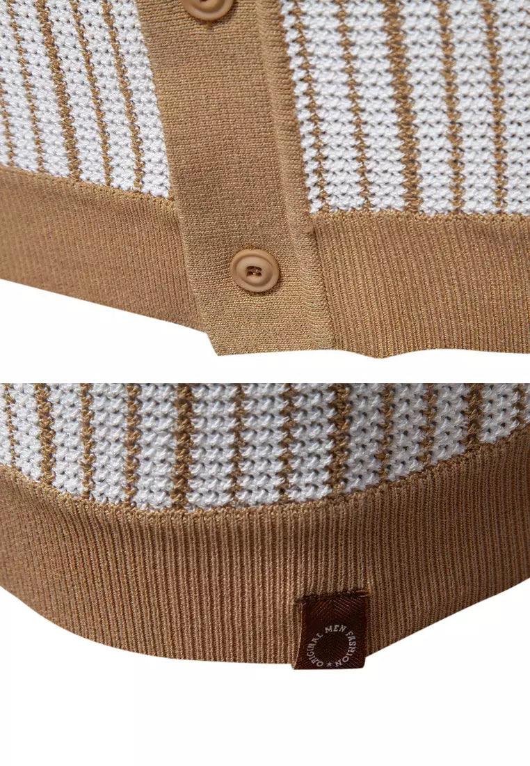 Playera Polo Hombre Casual Manga Corta Listrada con Detalles Ocos - Montserrat